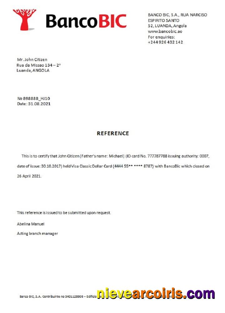 Angola Bancobic closure reference